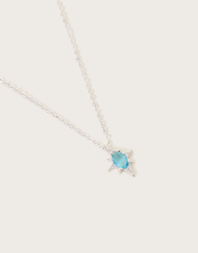 Sterling Silver Delicate Star Necklace, , large