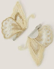 2-Pack Embellished Butterfly Wing Hair Clips, , large
