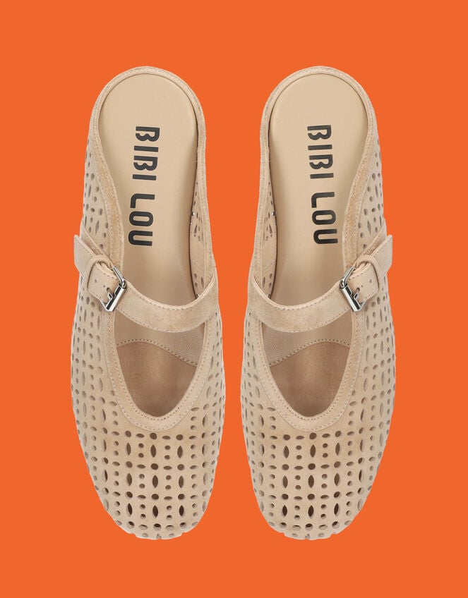 Bibi Lou Maia Suede Mule Flats, White (OFF WHITE), large