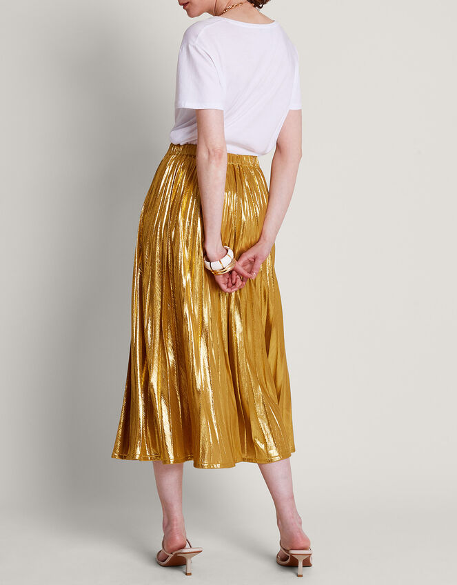 Mia Pleated Skirt, Gold (PALE GOLD), large