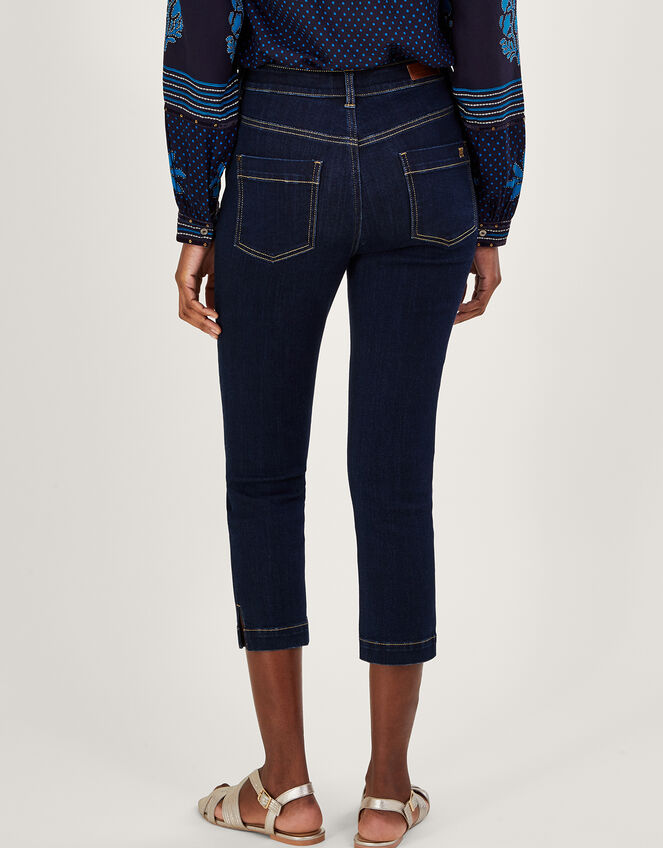 Idabella Crop Skinny Jeans with Recycled Polyester , Blue (INDIGO), large