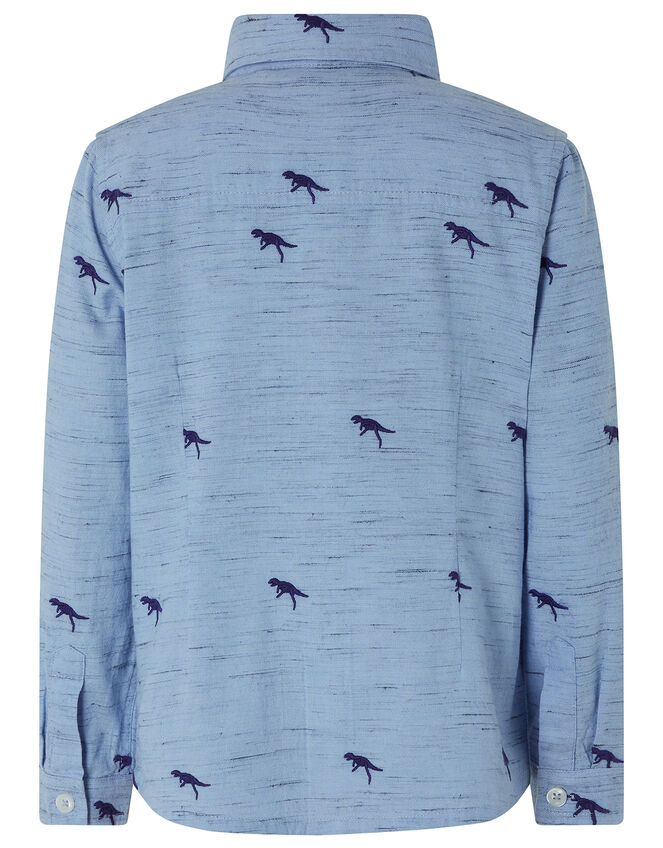 Harrison Dinosaur Cotton Shirt, Blue (NAVY), large