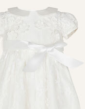 Baby Provenza Silk Christening Dress, Ivory (IVORY), large