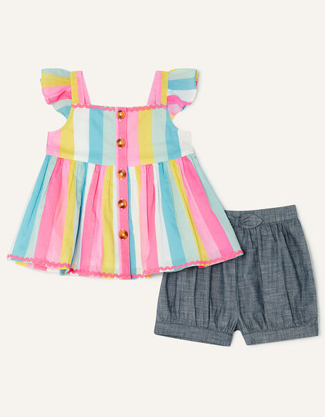 Baby Stripe Top and Shorts Set Multi, Multi (MULTI), large