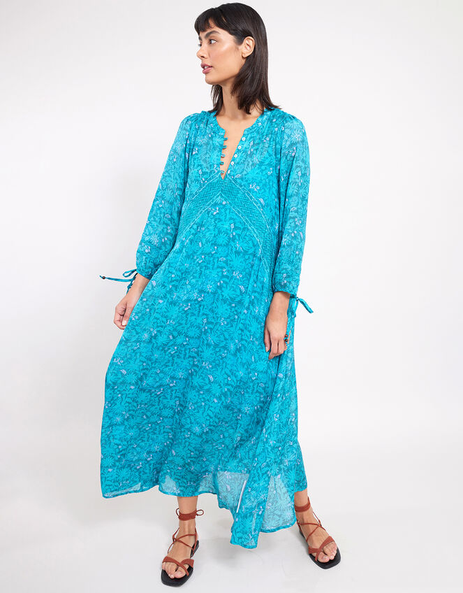 East Bohemian Print Dress, Teal (TEAL), large