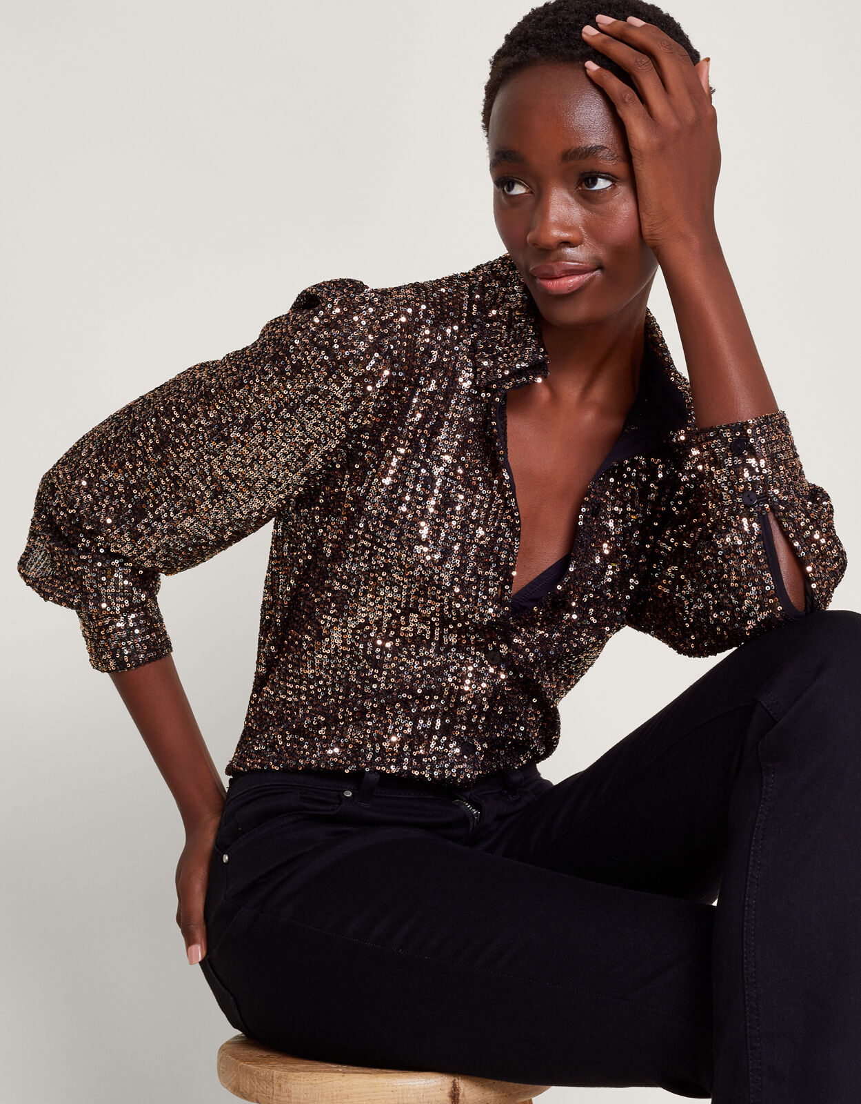 Monsoon sequin sales tops