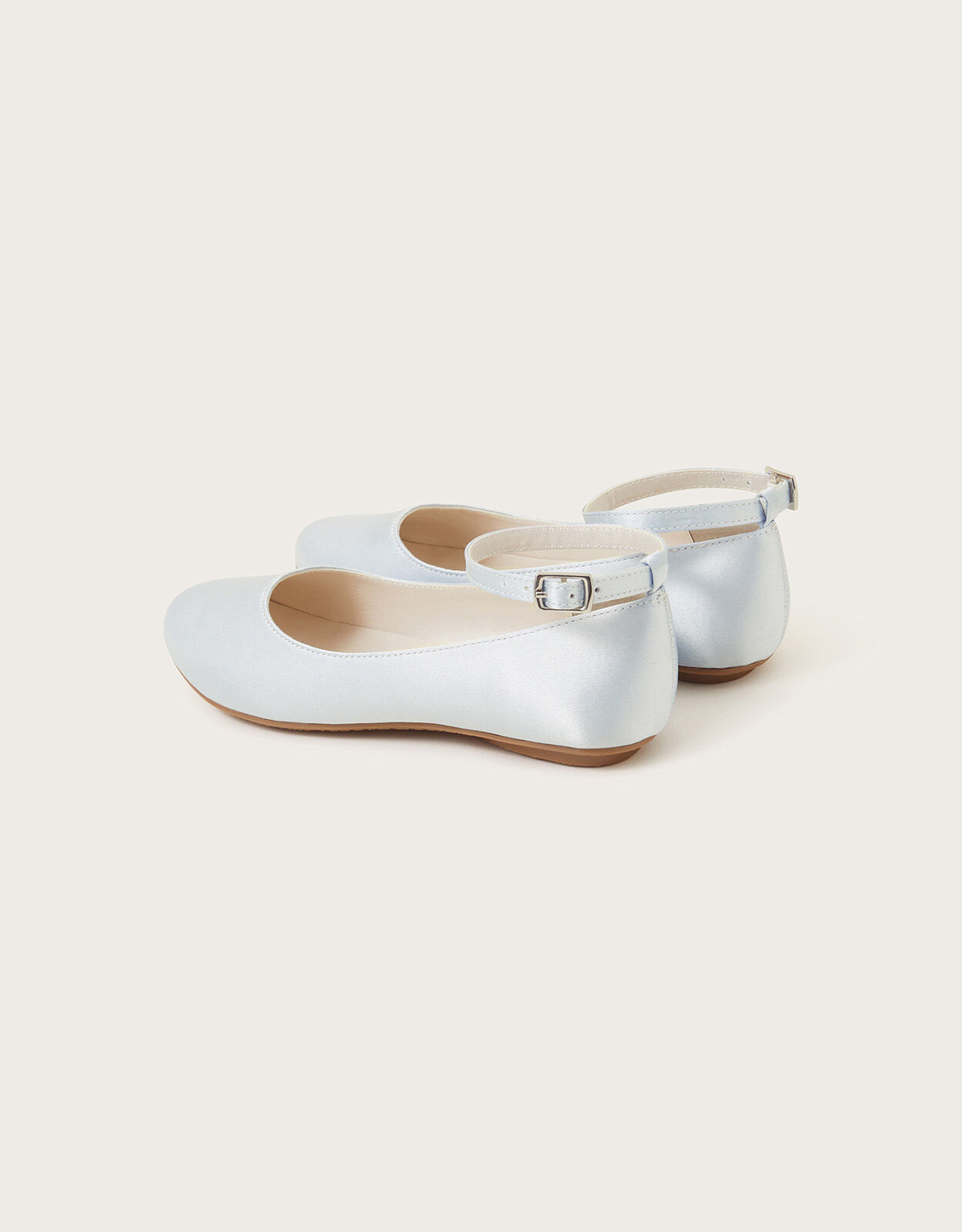 Blue satin cheap flats