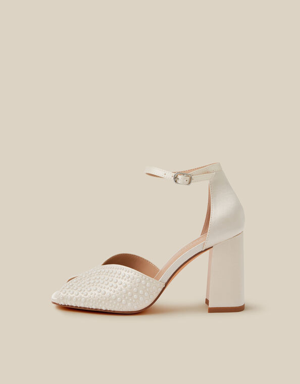 Sena Pearl Block Heeled Sandals, Ivory (IVORY), large