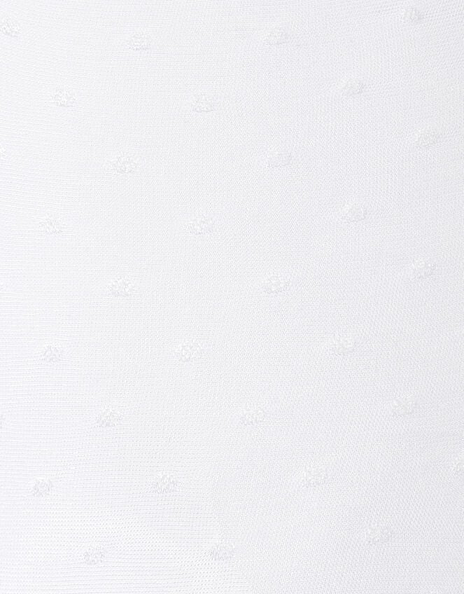 35 Denier Bridal Spot Tights, White (WHITE), large