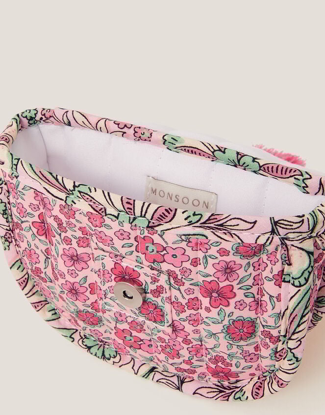 Floral Quilted Cross Body Bag, , large