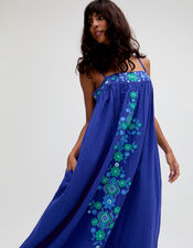 Raffya Thea Embroidered Maxi Dress, Blue (BLUE), large
