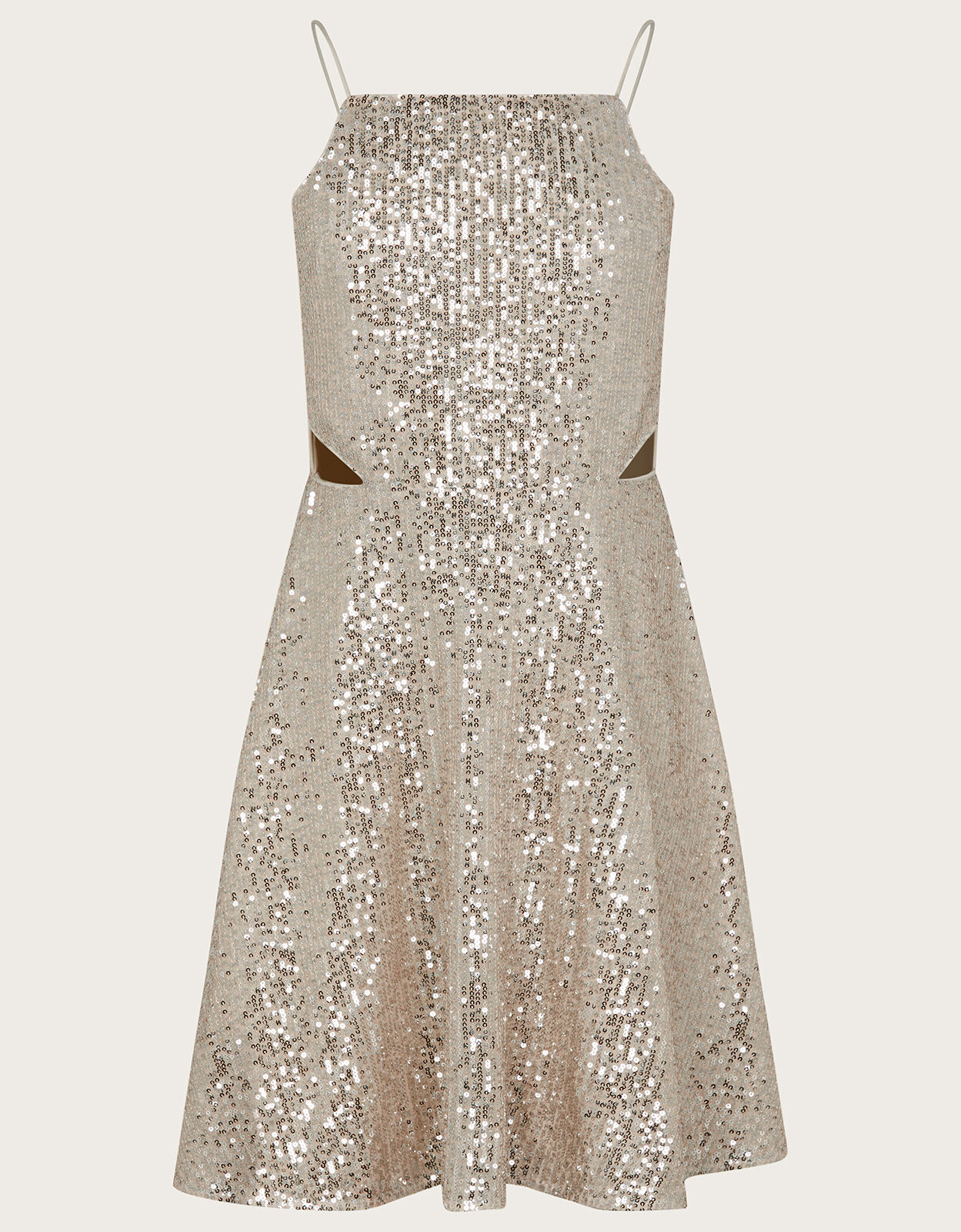 Charlotte Sequin Cut Out Prom Dress Natural
