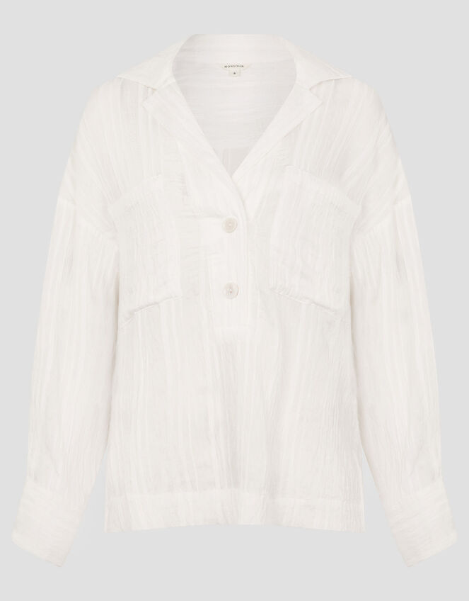 Tilda Textured Shirt, White (WHITE), large