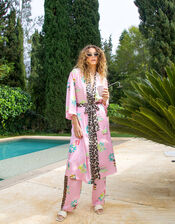 Crās Hawaii Printed Leopard Kimono, Pink (PINK), large