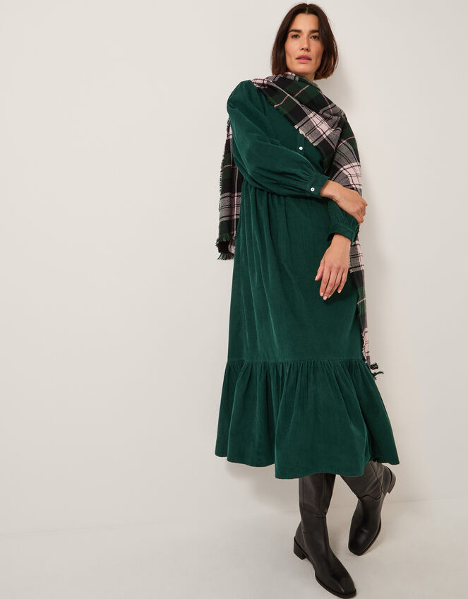 Adriana Corduroy Midi Shirt Dress, Green (GREEN), large