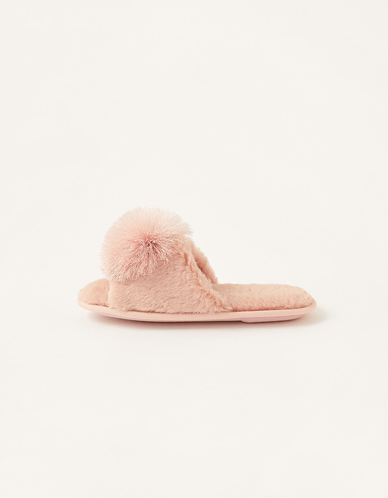 Faux Fur Pom-Pom Slippers Pink | Shoes