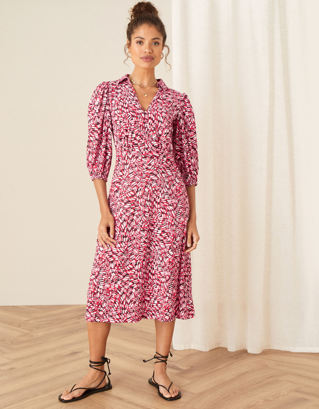 Willow Jersey Shirt Dress Red