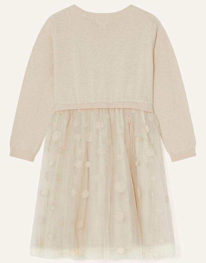 2-in-1 Unicorn Knit Dress, Cream (CREAM), large
