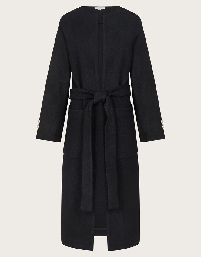 Wendy Open Front Knit Coat, Black (BLACK), large