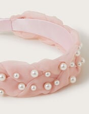 Organza Braid Pearl Headband, , large