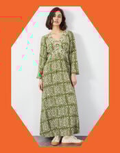 East Ashley Batik Maxi Dress, Green (GREEN), large