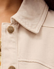 Mabel Longline Denim Jacket, Natural (ECRU), large