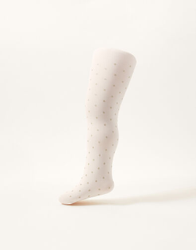 Baby Glitter Spotty Tights, Gold (GOLD), large