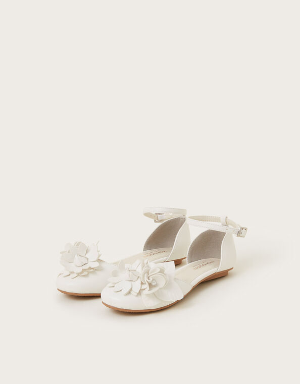 Flower Ballerina Flats, Ivory (IVORY), large