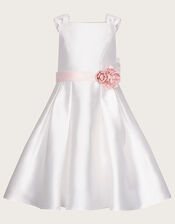Audrey Duchess Twill Bridesmaid Dress, Ivory (IVORY), large