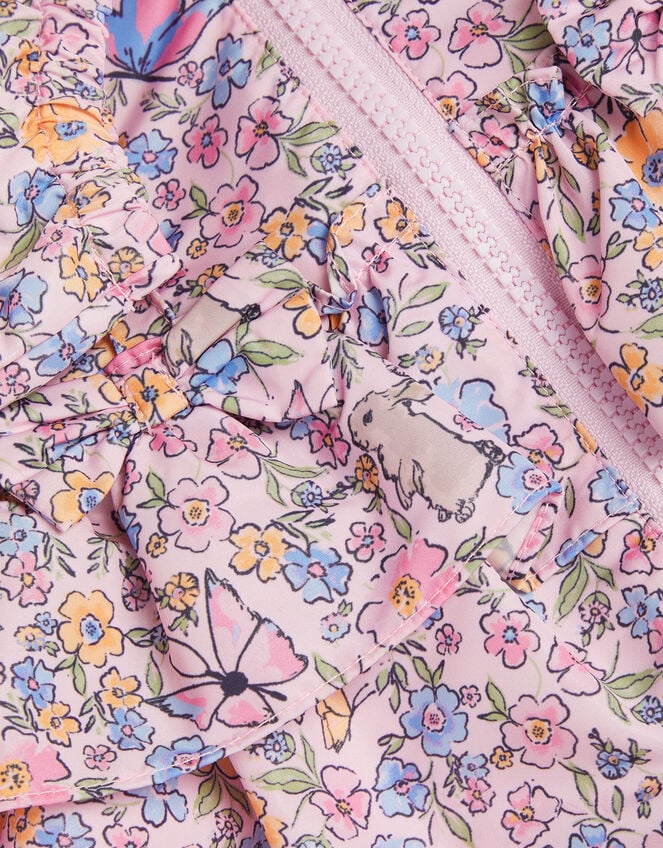Baby Bunny Floral Print Raincoat, Pink (PINK), large