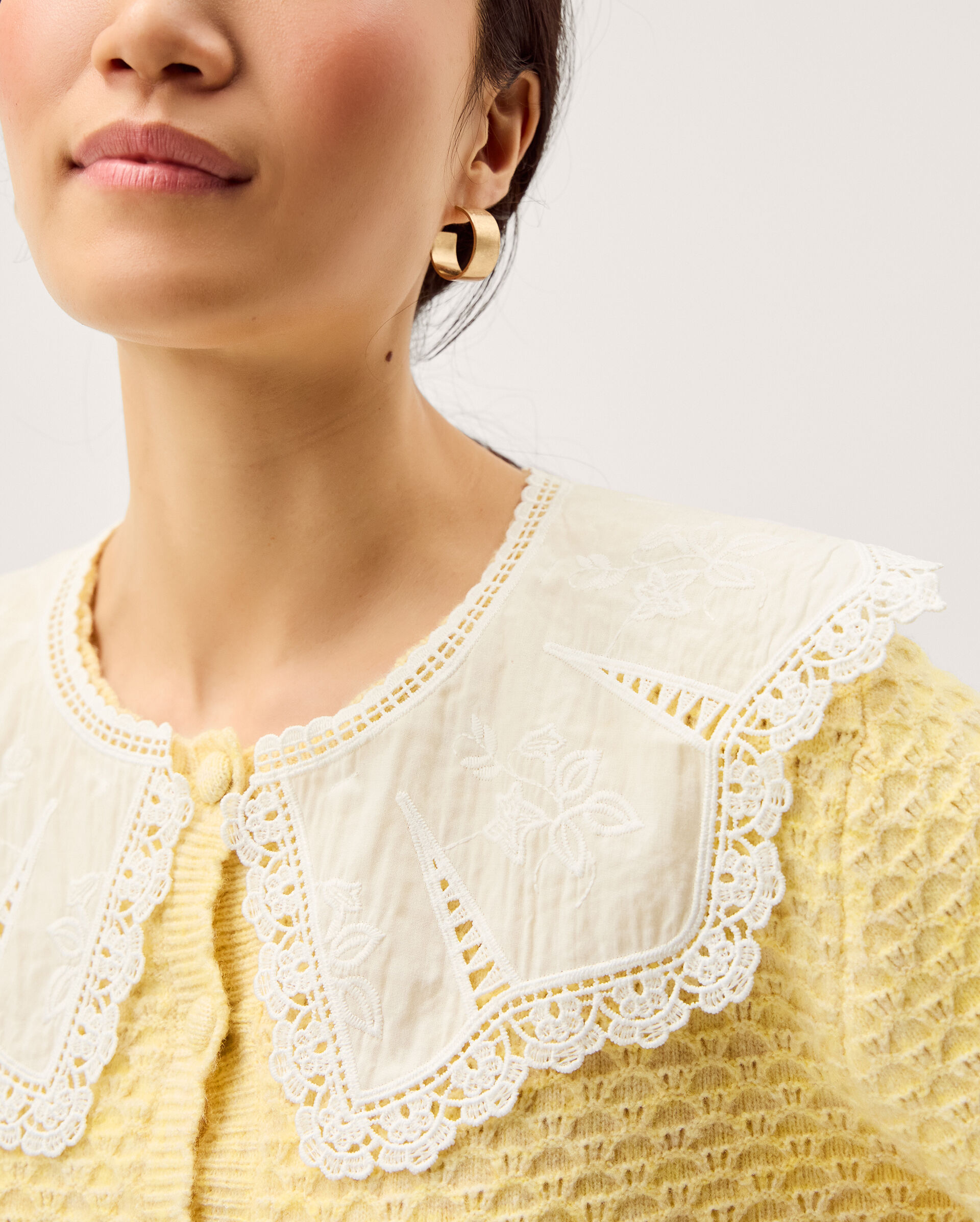Cary Lace Collar Cardigan Yellow | Cardigans | Monsoon US.