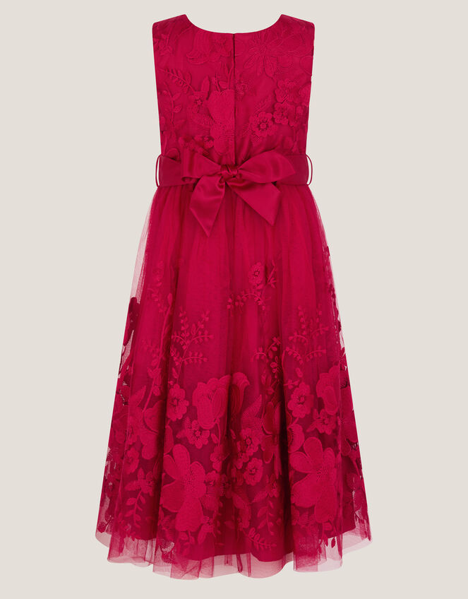 Alicia Embroidered Tulle Party Dress, Red (RED), large