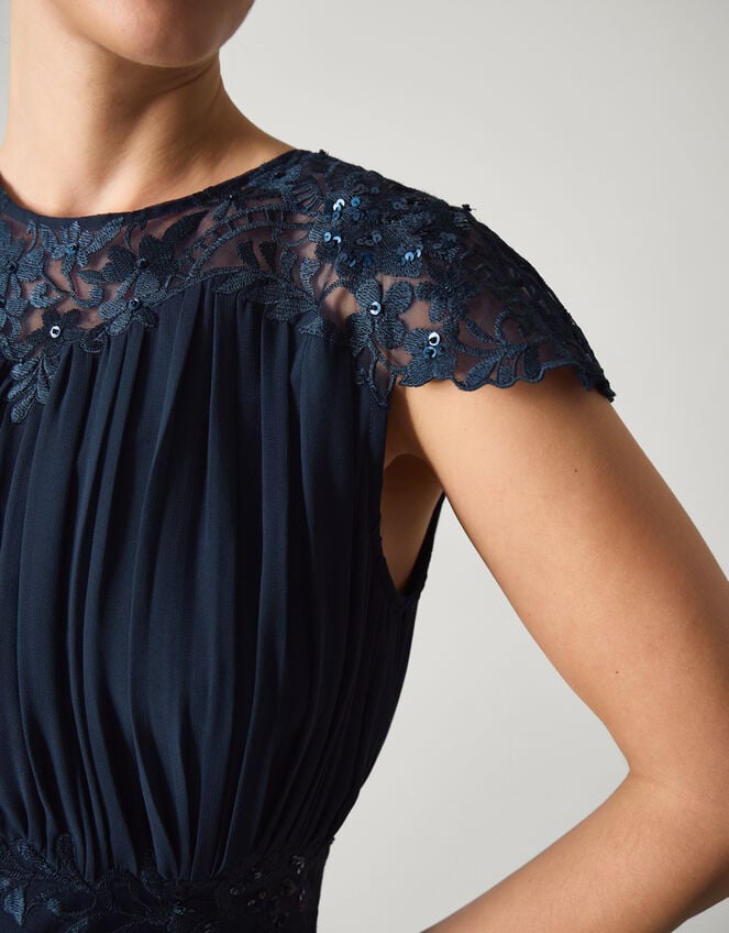 Elodie Lace Chiffon Bridesmaid Dress, Blue (NAVY), large