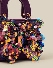 Sequin Bow Tote Bag, Purple (PURPLE), large