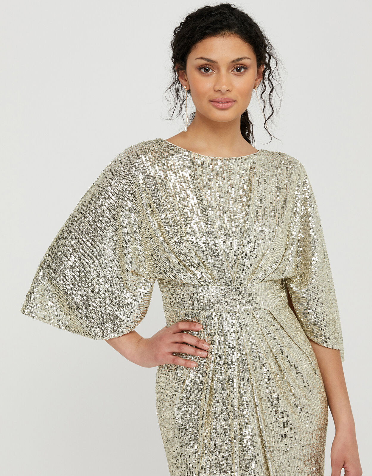 sequin cape dress