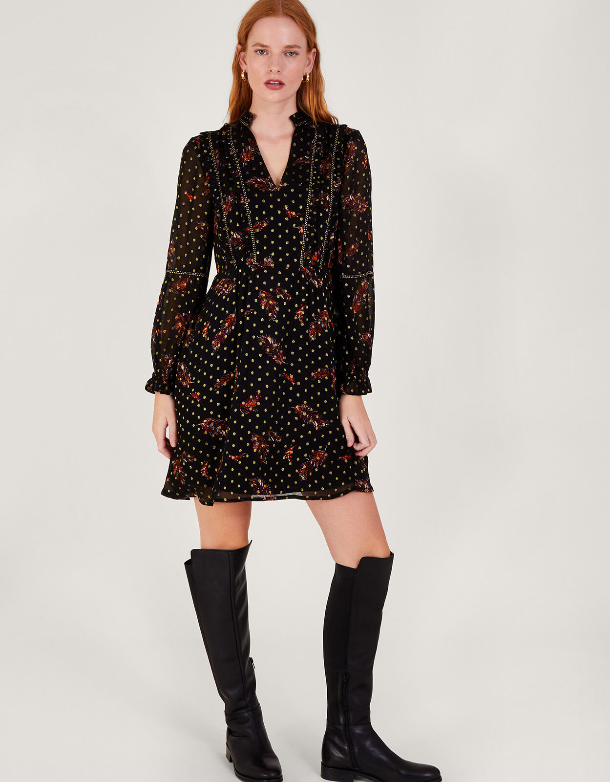 Monsoon oana print tea dress sale