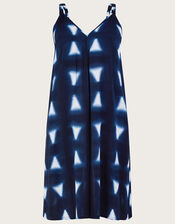 Batik Dye Triangle Romper, Blue (NAVY), large
