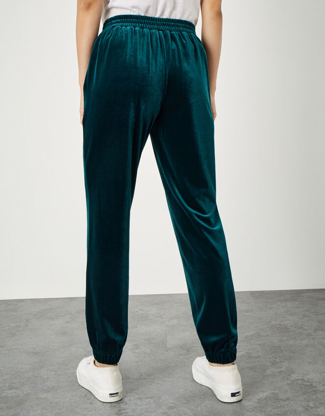 Vera Velvet Cuffed Joggers , Teal (TEAL), large