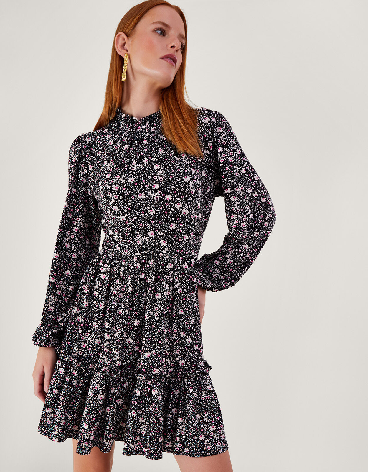 Madison Print Dress Black Day Dresses Monsoon ROI