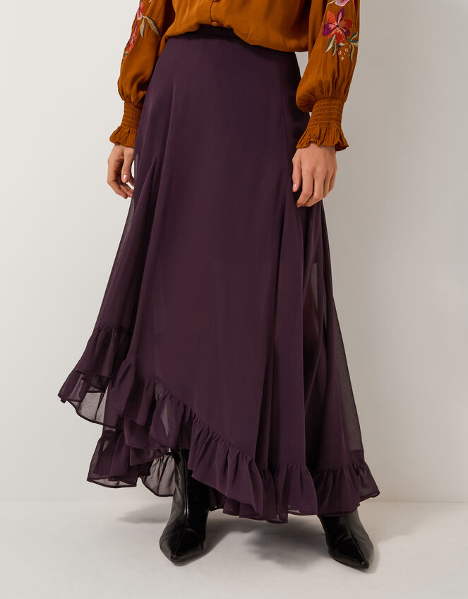 Elsie Frill Maxi Skirt, Purple (PURPLE), large