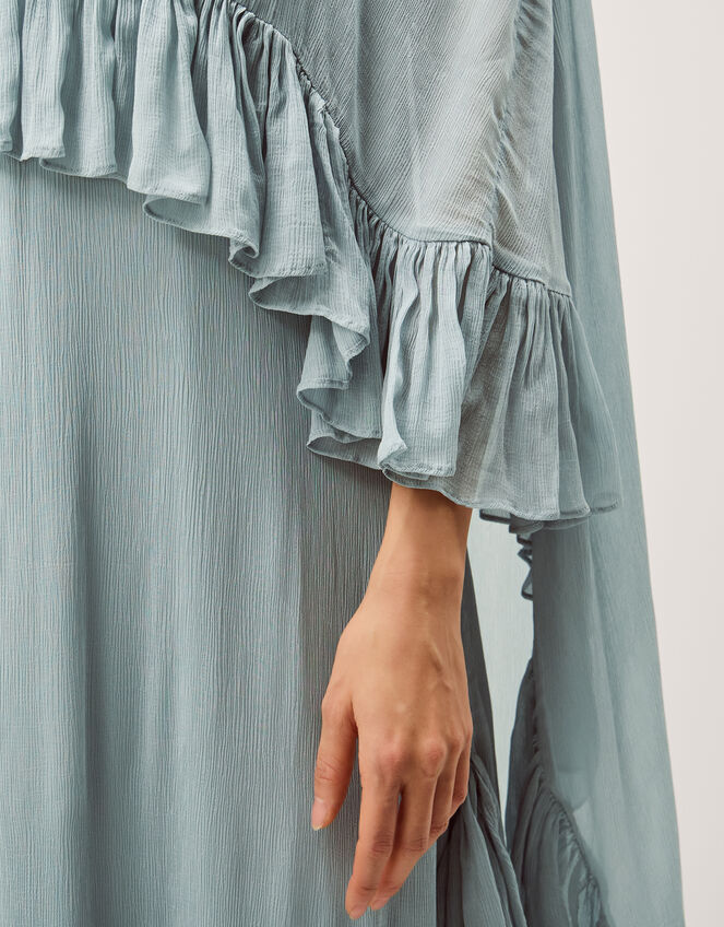 Jodie Ruffle Cape Chiffon Maxi Dress, Blue (PALE BLUE), large