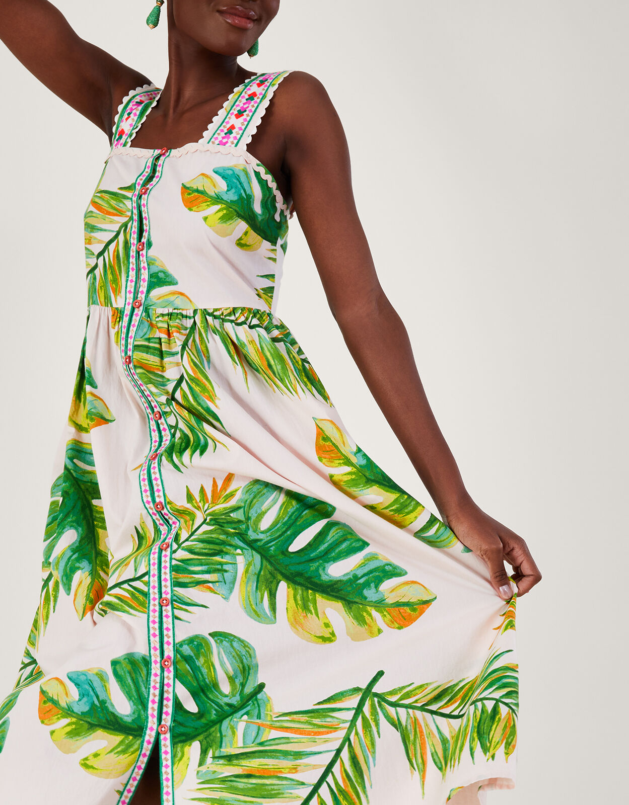 White palm shop print dress