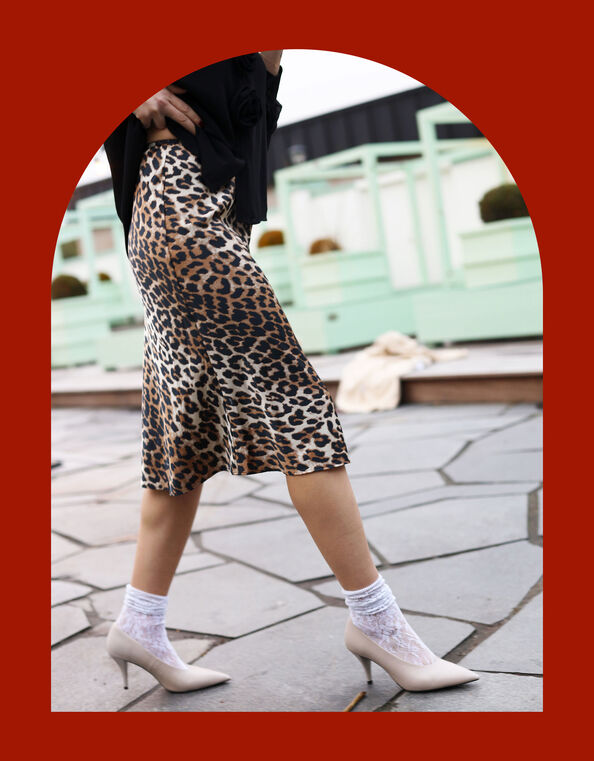 Crās Tail Leopard Print Midi Skirt, Leopard (LEOPARD), large