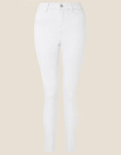 Iris Regular-Length Skinny Jeans, White (WHITE), large