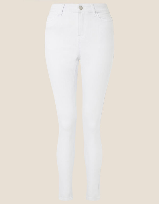 Iris Regular-Length Skinny Jeans, White (WHITE), large