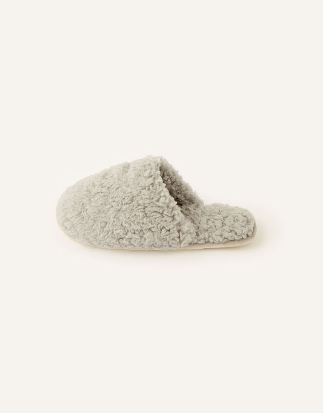 Fluffy Mule Slippers, Grey (GREY), large