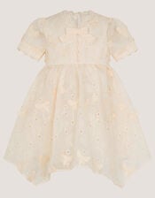 Baby Beryl Butterfly Broderie Dress, Orange (PEACH), large