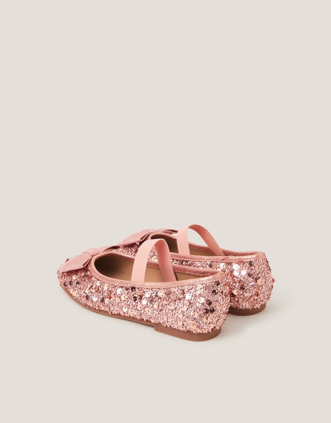 Bow Sequin Ballet Flats, Pink (PINK), large