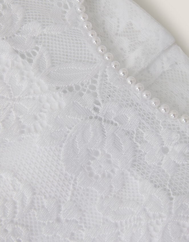 Alberta Rose Lace Pearl Dress, White (WHITE), large