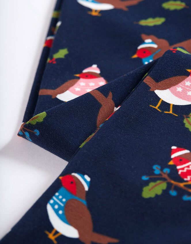 Frugi Libby Printed Leggings, Blue (NAVY), large